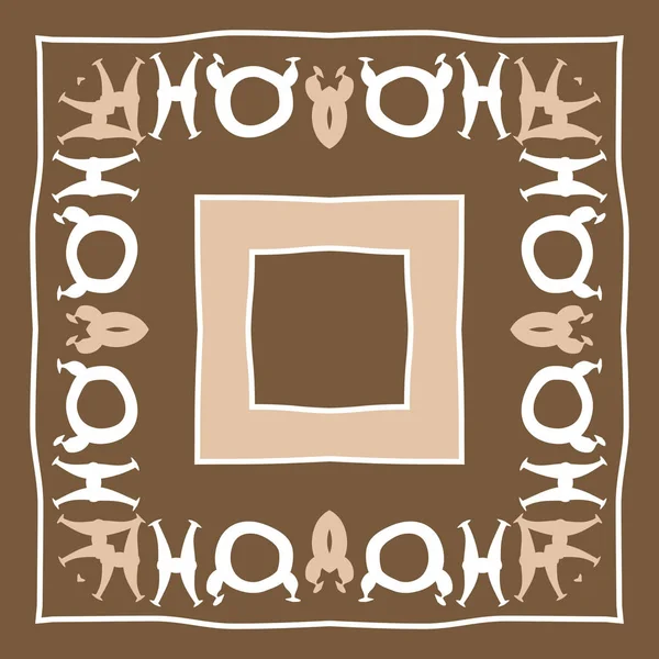 トーラスとジェミニサインのベクトルイラストを持つ茶色のシームレスな抽象パターン — ストックベクタ