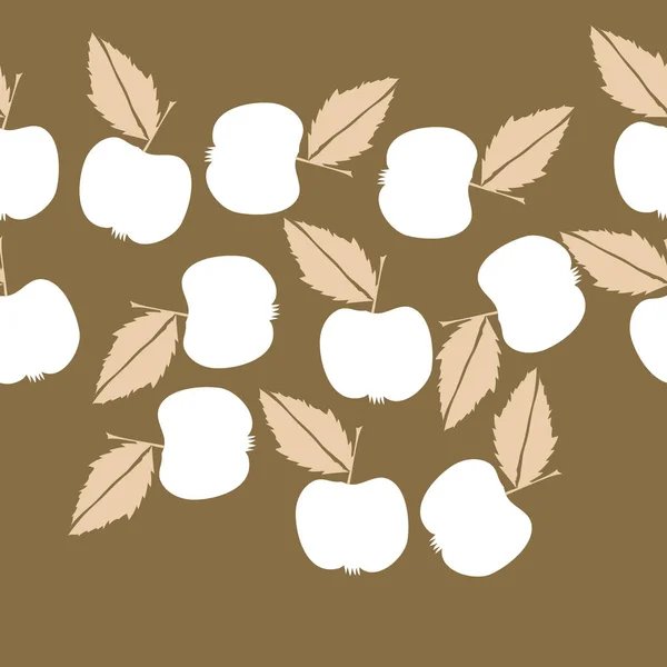 与苹果和叶子的抽象背景 — 图库矢量图片