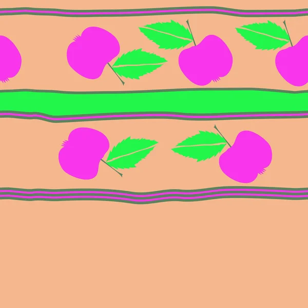 Padrão Abstrato Sem Costura Com Maçãs Coloridas — Vetor de Stock