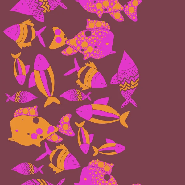 Modèle Sans Couture Avec Des Poissons Colorés Vecteur — Image vectorielle