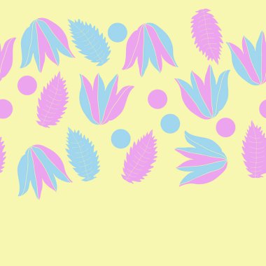 Çiçek motif, yaprakları ve lale Dikişsiz deseni.