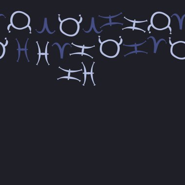 Burçların dikişsiz deseni, vektör illüstrasyonu