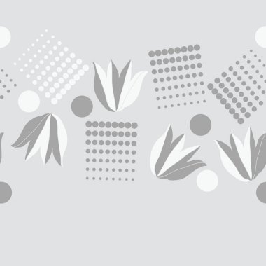 Noktalı soyut çiçekler, modern çiçek arka plan tasarımı 