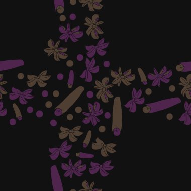 Tarçın ve anason ile soyut dikişsiz desen 