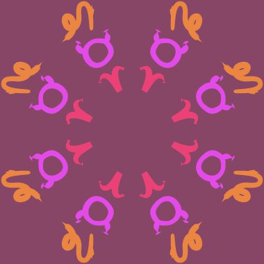 Zodiac Signs ile Dikişsiz soyut desen, vektör illüstrasyon