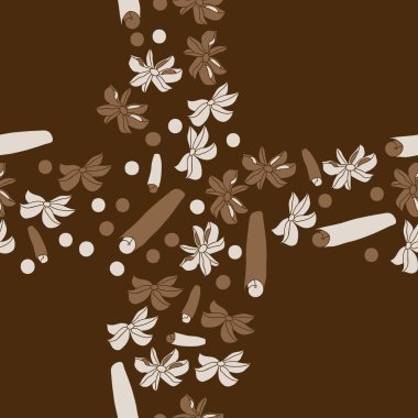 Tarçın ve anason ile soyut dikişsiz desen 