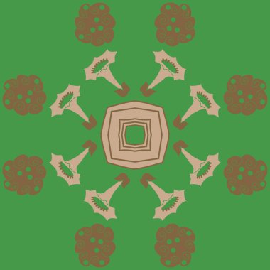 çiçekler, vektör çizim ile sanatsal seamless modeli