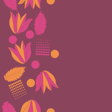 Çiçek motif, yaprakları ve lale Dikişsiz deseni.