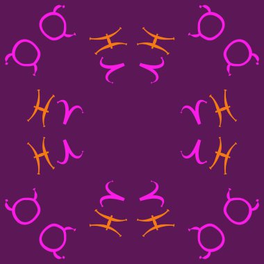 Burçların dikişsiz deseni, vektör illüstrasyonu