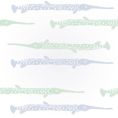 Soyut basit balık ile dikişsiz desen