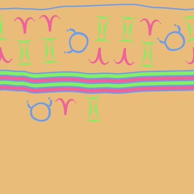 Zodiac Signs ile Dikişsiz soyut desen, vektör illüstrasyon