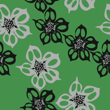 Renkli çiçekler ile Dikişsiz soyut desen