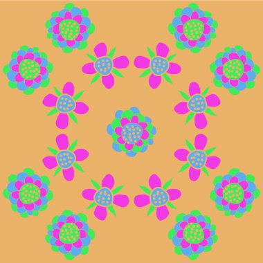 Soyut basit çiçeklerle kesintisiz soyut desen