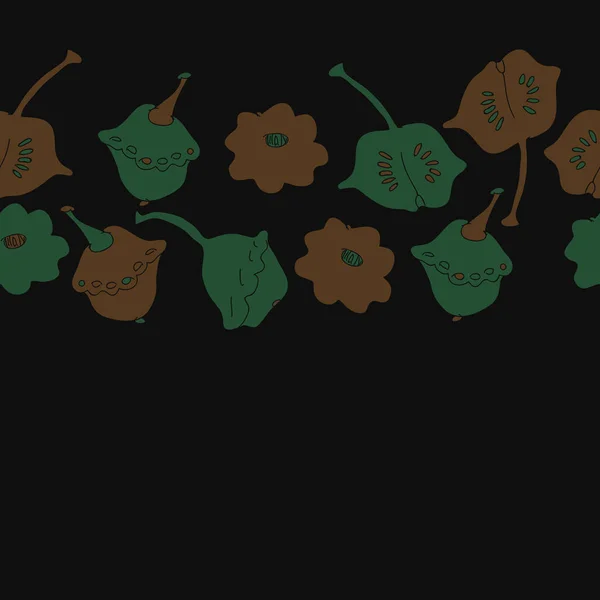 Καλλιτεχνική Χωρίς Ραφή Πρότυπο Λουλούδια Εικονογράφηση Διάνυσμα — Διανυσματικό Αρχείο
