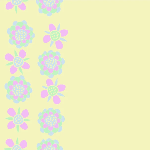 Motif Sans Couture Avec Des Fleurs Simples Abstraites — Image vectorielle