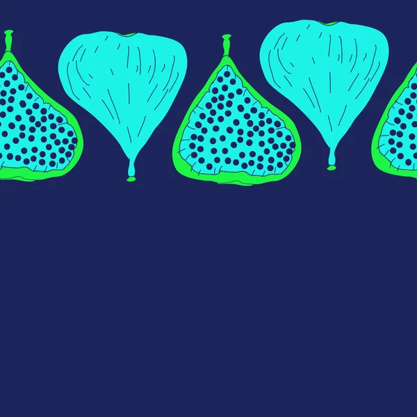 Naadloos Patroon Met Kleurrijke Vijgen Vruchten — Stockvector