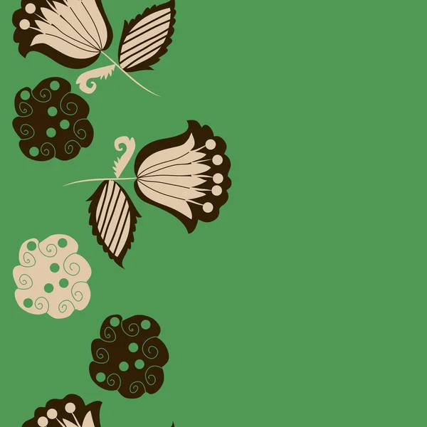 Patrón Artístico Sin Costuras Con Flores Ilustración Vectorial — Vector de stock