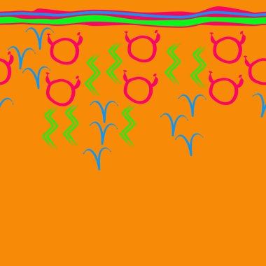 Burçların dikişsiz deseni, vektör illüstrasyonu