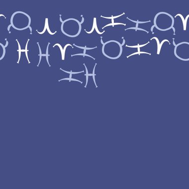 Burçların dikişsiz deseni, vektör illüstrasyonu