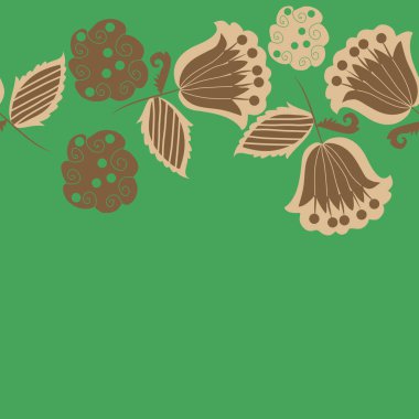 çiçekler, vektör çizim ile sanatsal seamless modeli