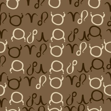 Zodiac Signs ile Dikişsiz soyut desen, vektör illüstrasyon