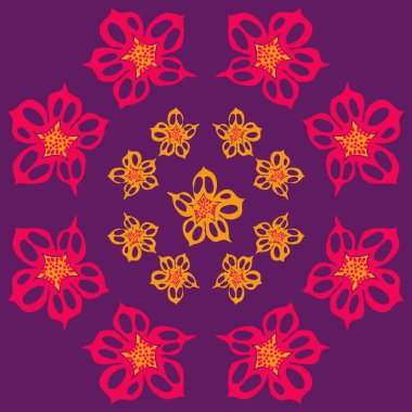 Renkli çiçekler ile Dikişsiz soyut desen