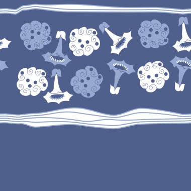 çiçekler, vektör çizim ile sanatsal seamless modeli