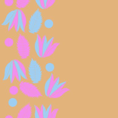 Modern çiçek çerçeve tasarım arka planda soyut çiçek elemanları