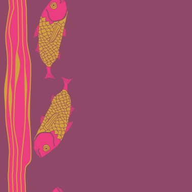 Renkli balık ile dikişsiz soyut desen