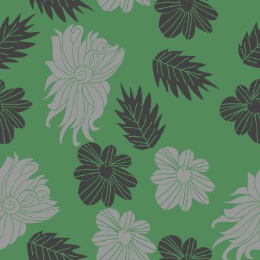 çiçekler, vektör çizim ile sanatsal seamless modeli