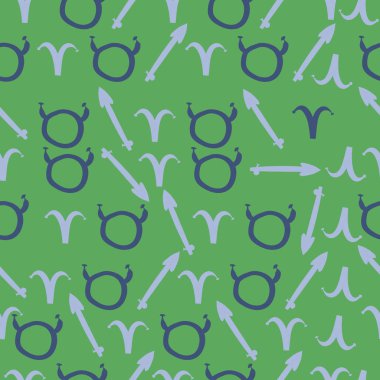 Zodiac Signs ile Dikişsiz soyut desen, vektör illüstrasyon