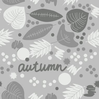 Soyut basit sonbahar yapraklarının dikişsiz deseni