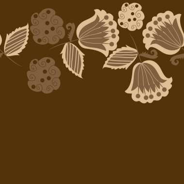 çiçekler, vektör çizim ile sanatsal seamless modeli