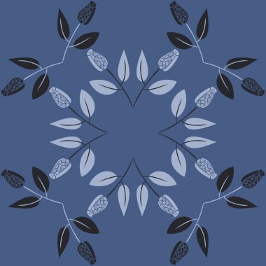 Çiçeklerle kesintisiz soyut desen, vektör arka plan