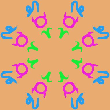 Zodiac Signs ile Dikişsiz soyut desen, vektör illüstrasyon
