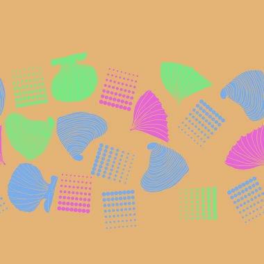 deniz kabukları vektör illüstrasyon kümesi 