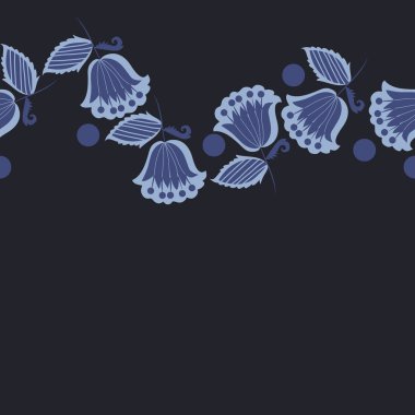 çiçekler, vektör çizim ile sanatsal seamless modeli