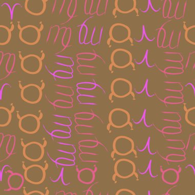 Soyut basit kaligrafi dikişsiz desen