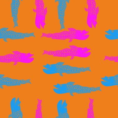 Renkli balık ile dikişsiz soyut desen