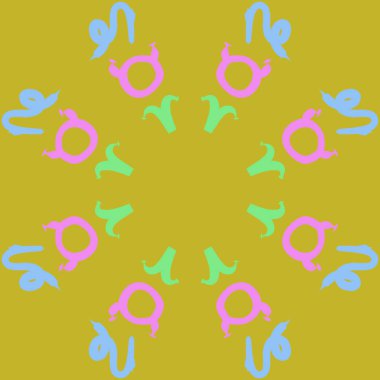 Zodiac Signs ile Dikişsiz soyut desen, vektör illüstrasyon