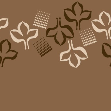 Renkli yapraklar ve noktalarla dikişsiz desen 