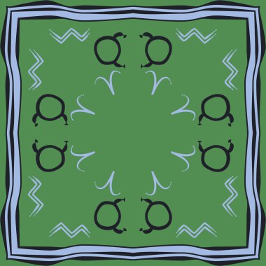 Burçların dikişsiz deseni, vektör illüstrasyonu