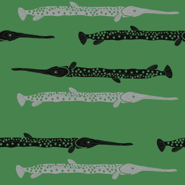 Soyut basit balık ile dikişsiz desen