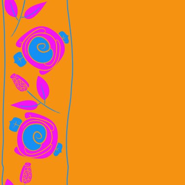 Çiçeklerle kesintisiz soyut desen, vektör arka plan