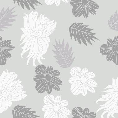 çiçekler, vektör çizim ile sanatsal seamless modeli