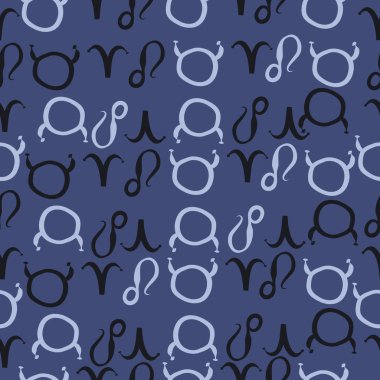 Zodiac Signs ile Dikişsiz soyut desen, vektör illüstrasyon