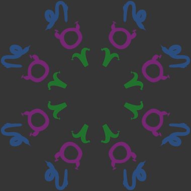 Zodiac Signs ile Dikişsiz soyut desen, vektör illüstrasyon