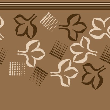 Renkli yapraklar ve noktalarla dikişsiz desen 