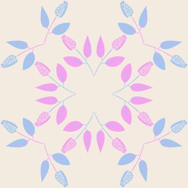 Çiçeklerle kesintisiz soyut desen, vektör arka plan