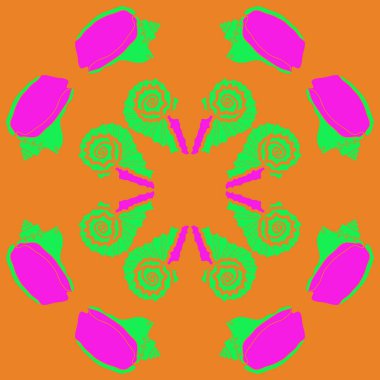 arka planda renkli parlak deniz kabukları seti